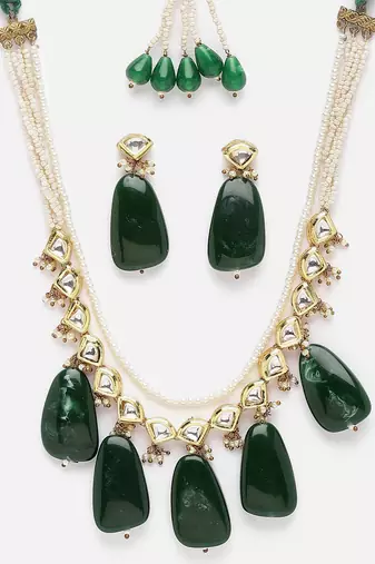 Seagreen necklace with earring jewellery set