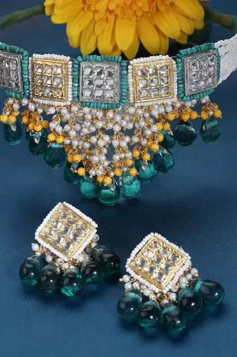 Neel darwaza chokar with earrings jewellery set