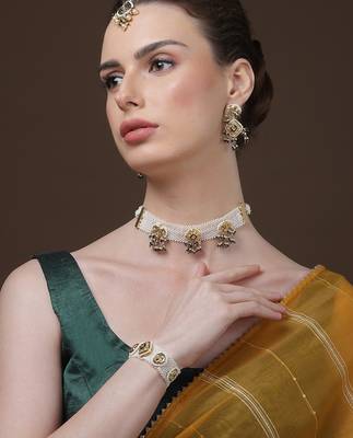 Neela lashkar chokar with earrings jewellery set 1
