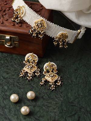 Neela lashkar chokar with earrings jewellery set 2