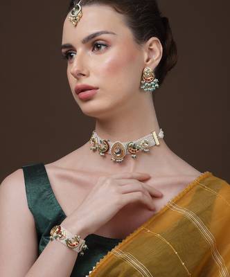 Anar angoor chokar with earrings jewellery set 1