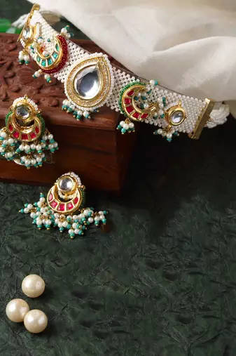 Anar angoor chokar with earrings jewellery set