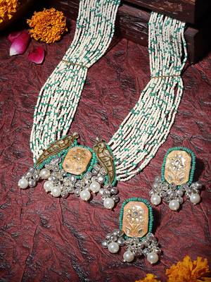 Pistachio haar with earrings jewellery set 2