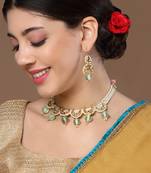 Gulmohar haar with earrings jewellery set