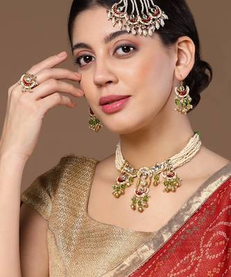 Pear haar with earrings jewellery set 1