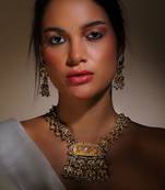 Tulip necklace with earring jewellery set