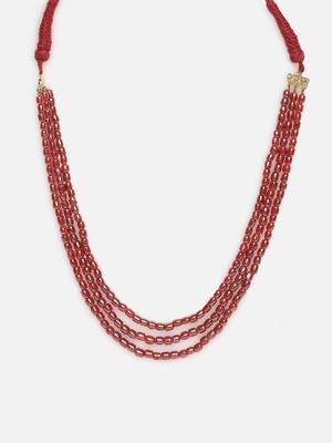 Nazakat-e-surkh layered necklace 4