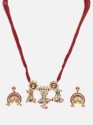 Gul-e-surkh haar with earrings 4