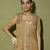 Brown embroidered satin sharara set