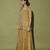 Brown embroidered satin sharara set