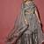 Silver embroidered tissue sharara set