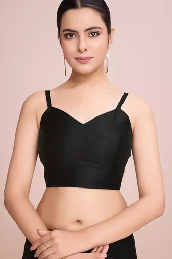 Embellished black color  bollywood georgette saree with unstiched blouse