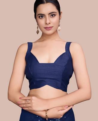 Embellished blue color  bollywood georgette saree with unstiched blouse 4