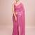 Embellished pink color  bollywood georgette saree with unstiched blouse