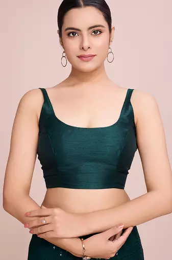 Embellished green color  bollywood georgette saree with unstiched blouse