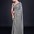 Embellished grey color  bollywood georgette saree with unstiched blouse