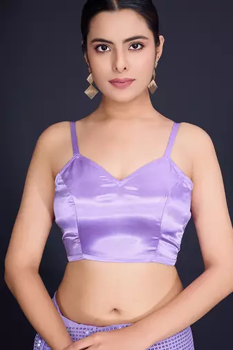 Embellished lavender color  bollywood georgette saree with unstiched blouse