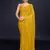 Embellished mustard color  bollywood georgette saree with unstiched blouse