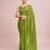 Embellished perrot color  bollywood georgette saree with unstiched blouse