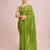 Embellished perrot color  bollywood georgette saree with unstiched blouse