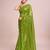 Embellished perrot color  bollywood georgette saree with unstiched blouse