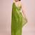 Embellished perrot color  bollywood georgette saree with unstiched blouse