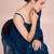 Embellished petrol blue color  bollywood georgette saree with unstiched blouse