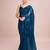 Embellished petrol blue color  bollywood georgette saree with unstiched blouse