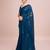 Embellished petrol blue color  bollywood georgette saree with unstiched blouse