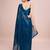 Embellished petrol blue color  bollywood georgette saree with unstiched blouse