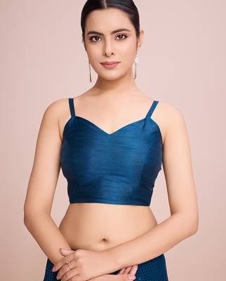 Embellished petrol blue color  bollywood georgette saree with unstiched blouse 5