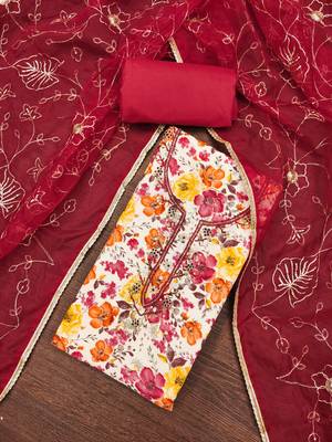 Women's multi printed jam cotton dress material 3