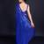 Embellished royal blue color  bollywood georgette saree with unstiched blouse