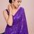 Embellished violet color  bollywood georgette saree with unstiched blouse