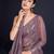 Embellished chocolate color  bollywood georgette saree with unstiched blouse