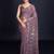 Embellished chocolate color  bollywood georgette saree with unstiched blouse