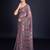 Embellished chocolate color  bollywood georgette saree with unstiched blouse