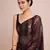 Embellished coffee color  bollywood georgette saree with unstiched blouse