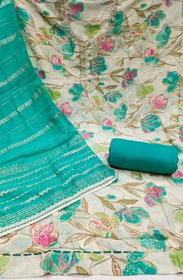 Women's multi printed jam cotton dress material 2