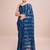 Embellished petrol blue color  bollywood georgette saree with unstiched blouse