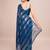 Embellished petrol blue color  bollywood georgette saree with unstiched blouse