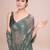 Embellished pista color  bollywood georgette saree with unstiched blouse