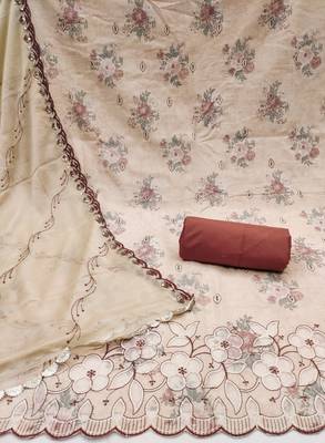 Women's multi embroiderd cemric cotton dress material 2