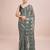 Embellished pista color  bollywood georgette saree with unstiched blouse