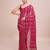 Embellished rose pink color  bollywood georgette saree with unstiched blouse