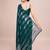 Embellished teal color  bollywood georgette saree with unstiched blouse
