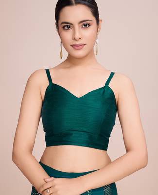 Embellished teal color  bollywood georgette saree with unstiched blouse 5