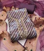 Women's purple unstitched handwork jam cotton dress material 