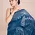 Embellished petrol blue color  bollywood georgette saree with unstiched blouse