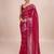 Embellished wine color  bollywood georgette saree with unstiched blouse